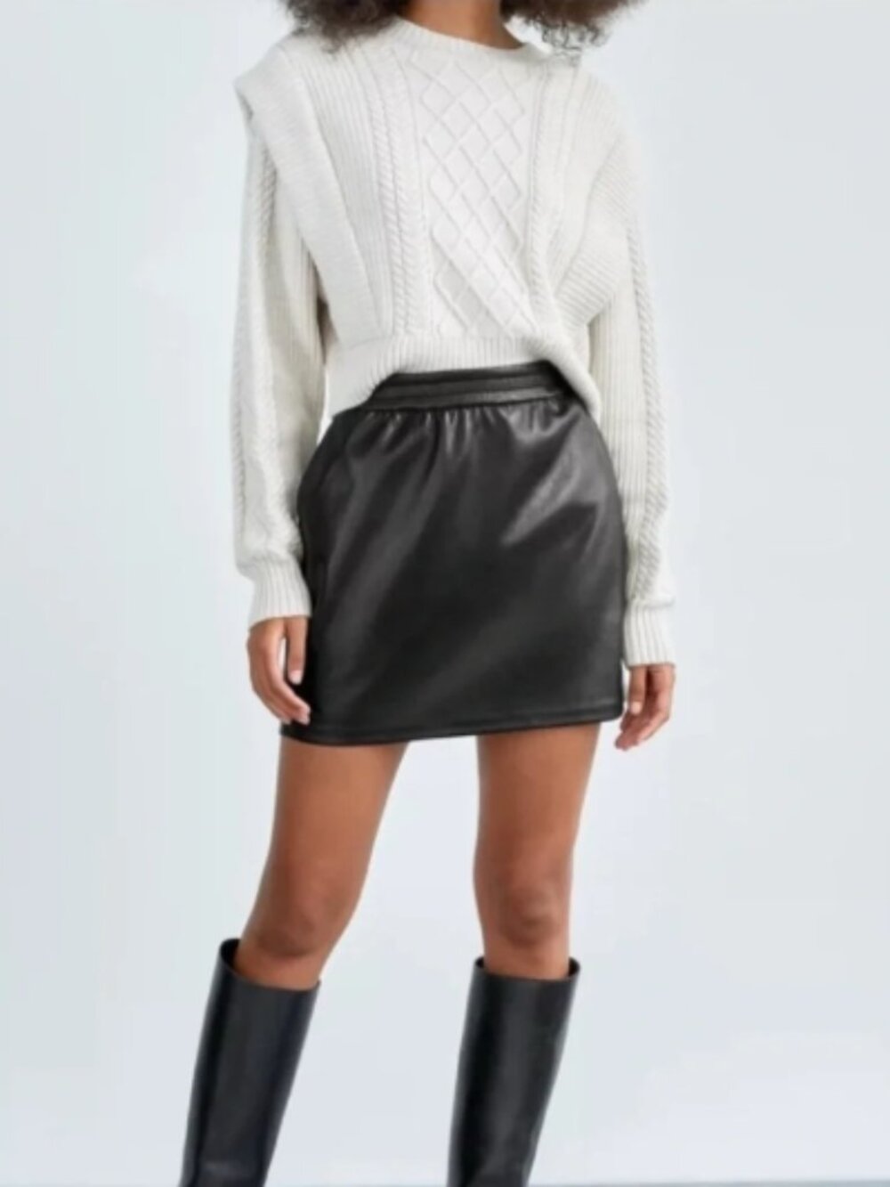 NWT Babaton Flags Vegan Leather Skirt, Sz - M